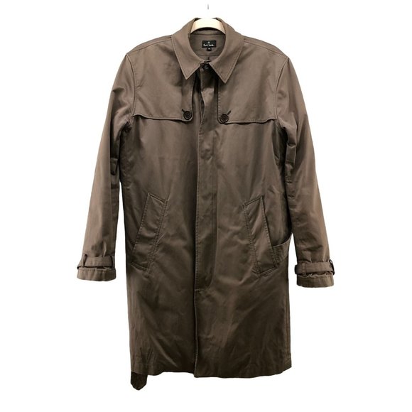 Paul Smith Other - Paul Smith Mens Belted Trench Coat Brown Longline Size Medium M Hidden Button